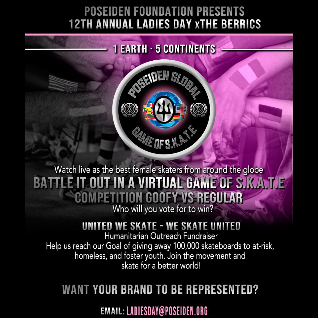 Poseiden Foundation Announces Global Game Of S.K.A.T.E. & 12th Annual 'Ladies Day'